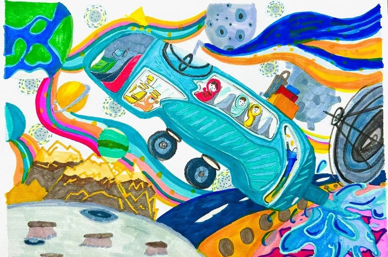 vẽ tranh chiếc ô tô mơ ước 36