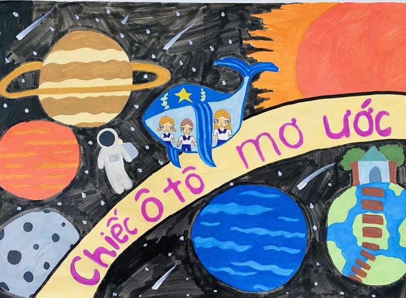 vẽ tranh chiếc ô tô mơ ước 8