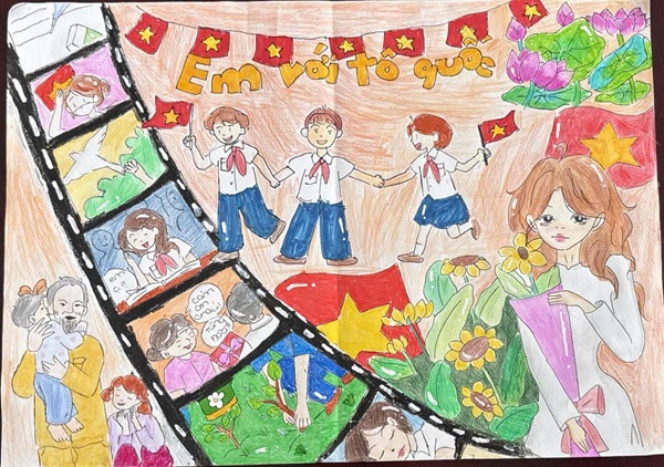 vẽ tranh chủ đề em yêu tổ quốc việt nam 12