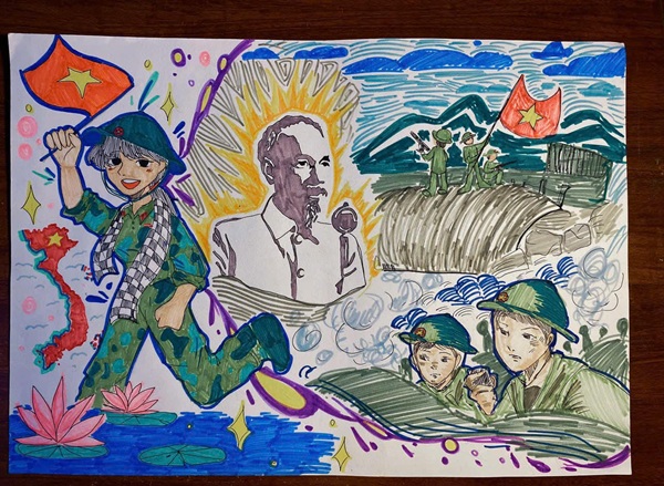 vẽ tranh chủ đề em yêu tổ quốc việt nam 14