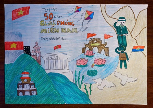 vẽ tranh chủ đề em yêu tổ quốc việt nam 3