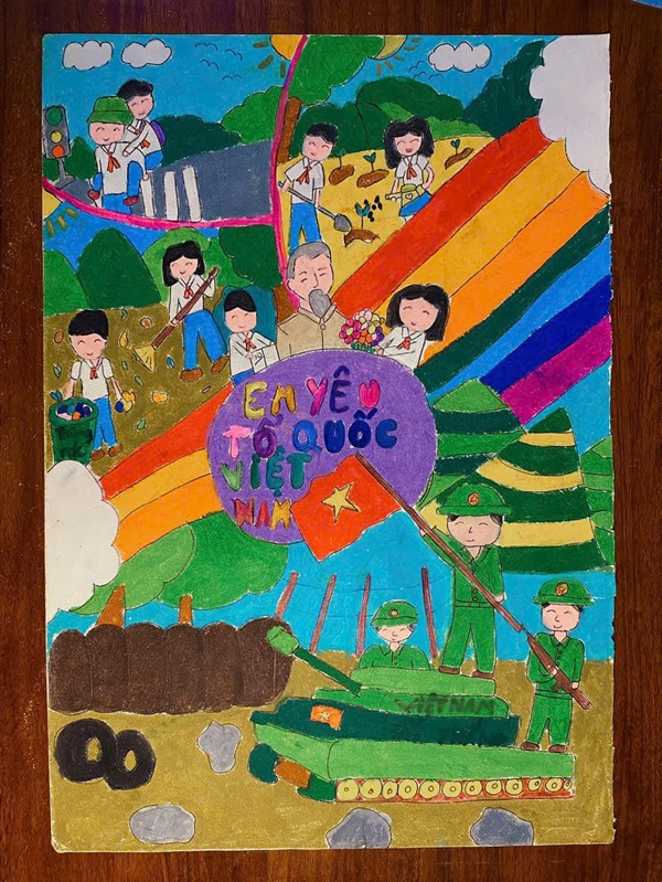 vẽ tranh chủ đề em yêu tổ quốc việt nam 30