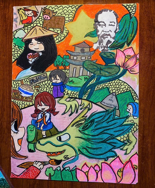 vẽ tranh chủ đề em yêu tổ quốc việt nam 4