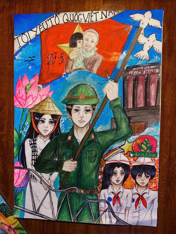 vẽ tranh chủ đề em yêu tổ quốc việt nam 8