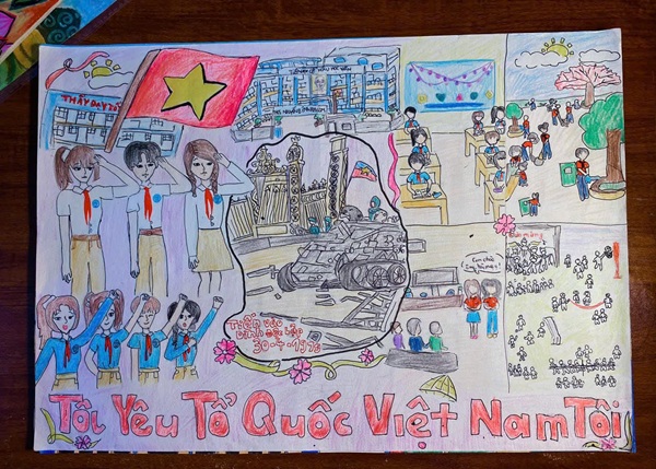 vẽ tranh chủ đề em yêu tổ quốc việt nam 9