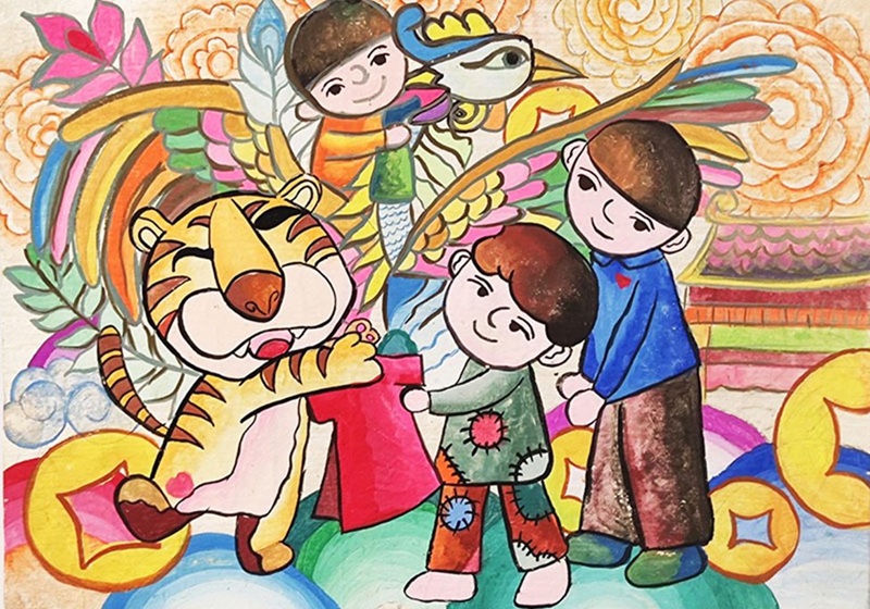 vẽ tranh gia đình ngày tết​ 28