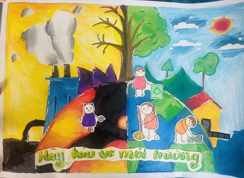 vẽ tranh ý tưởng trẻ thơ bảo vệ môi trường 12