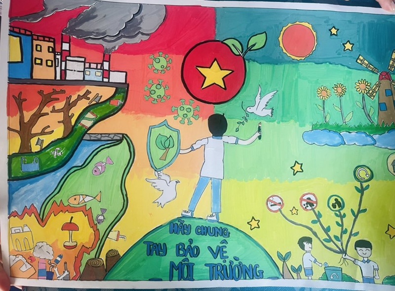 vẽ tranh ý tưởng trẻ thơ bảo vệ môi trường 13