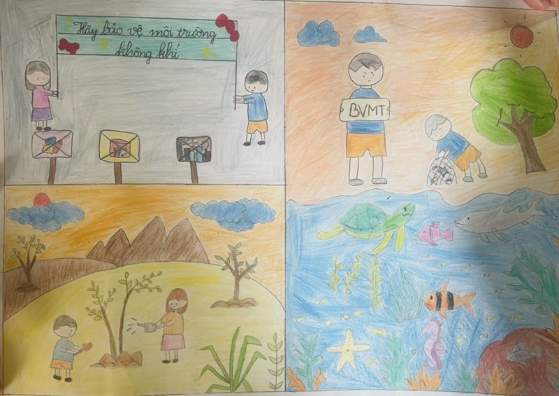 vẽ tranh ý tưởng trẻ thơ bảo vệ môi trường 14