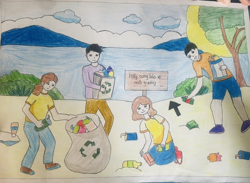 vẽ tranh ý tưởng trẻ thơ bảo vệ môi trường 15