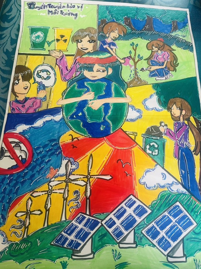 vẽ tranh ý tưởng trẻ thơ bảo vệ môi trường 16