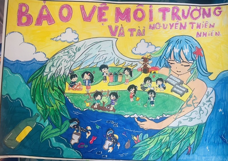 vẽ tranh ý tưởng trẻ thơ bảo vệ môi trường 17