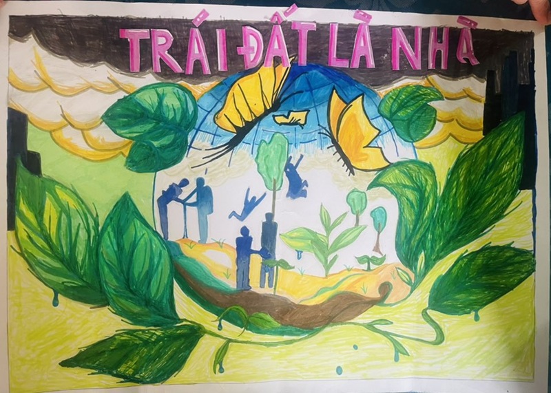 vẽ tranh ý tưởng trẻ thơ bảo vệ môi trường 19