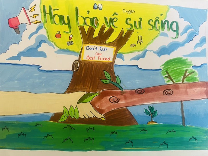 vẽ tranh ý tưởng trẻ thơ bảo vệ môi trường 22