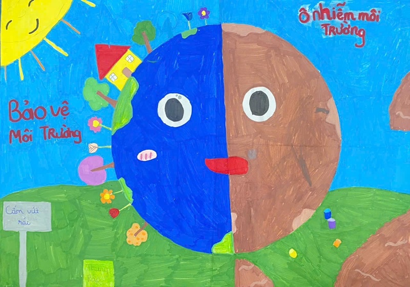 vẽ tranh ý tưởng trẻ thơ bảo vệ môi trường 26