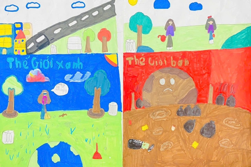 vẽ tranh ý tưởng trẻ thơ bảo vệ môi trường 31