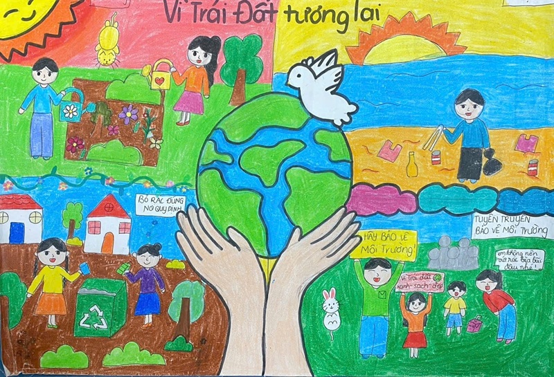vẽ tranh ý tưởng trẻ thơ bảo vệ môi trường 33