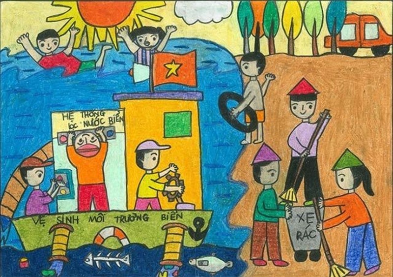 vẽ tranh ý tưởng trẻ thơ bảo vệ môi trường 5