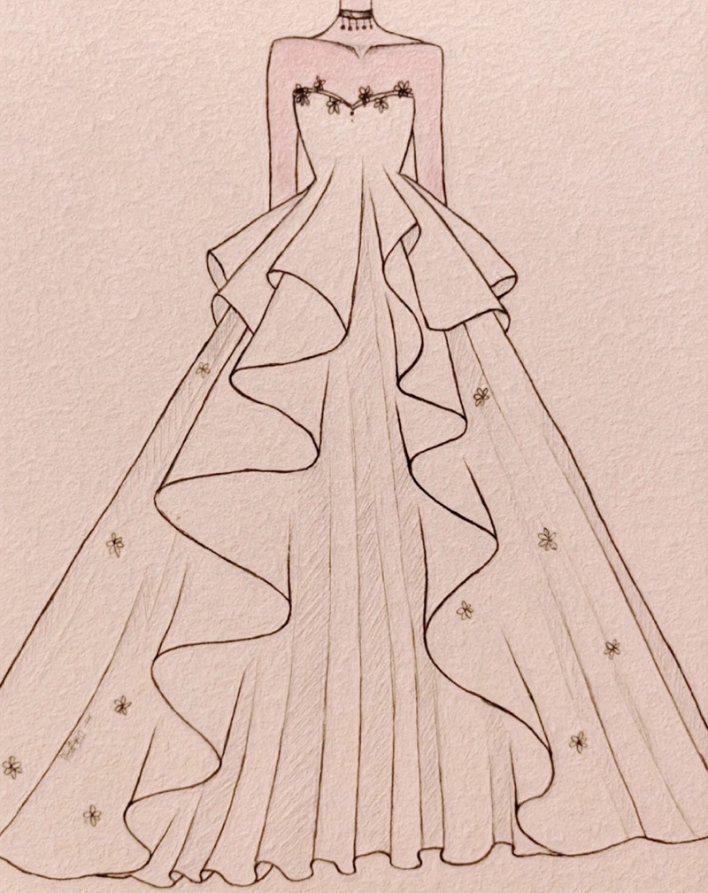 vẽ váy công chúa 35