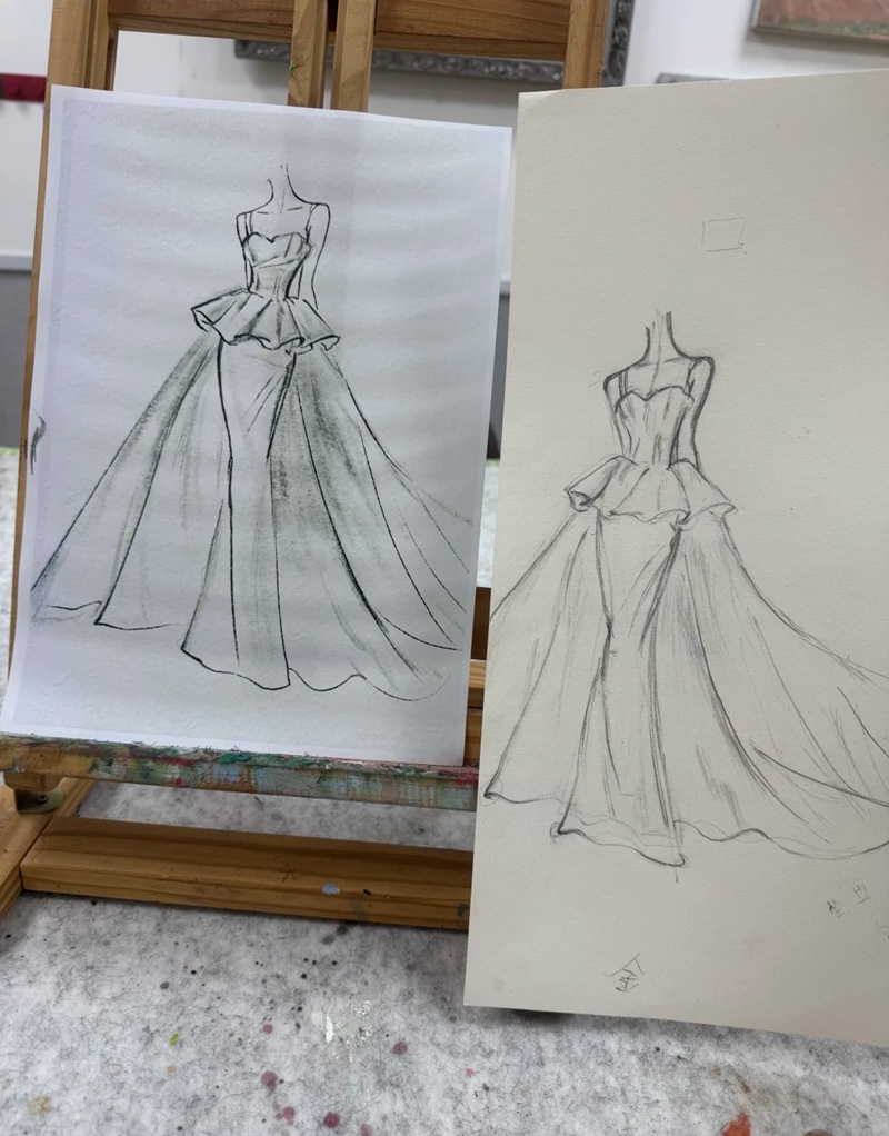 vẽ váy cưới 1