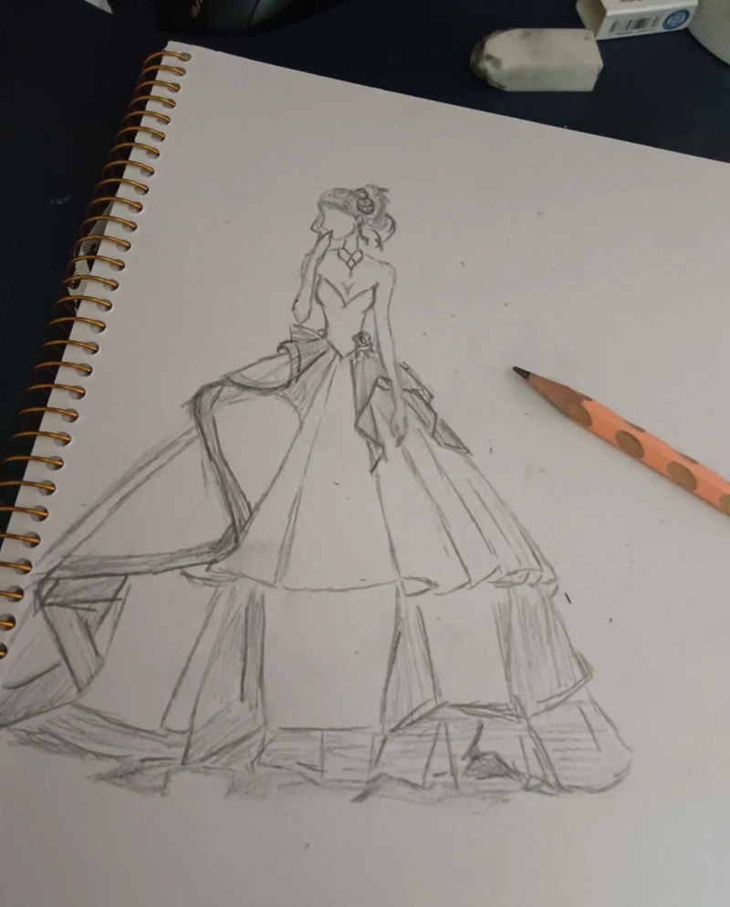vẽ váy cưới 10