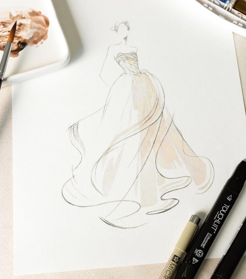 vẽ váy cưới 11