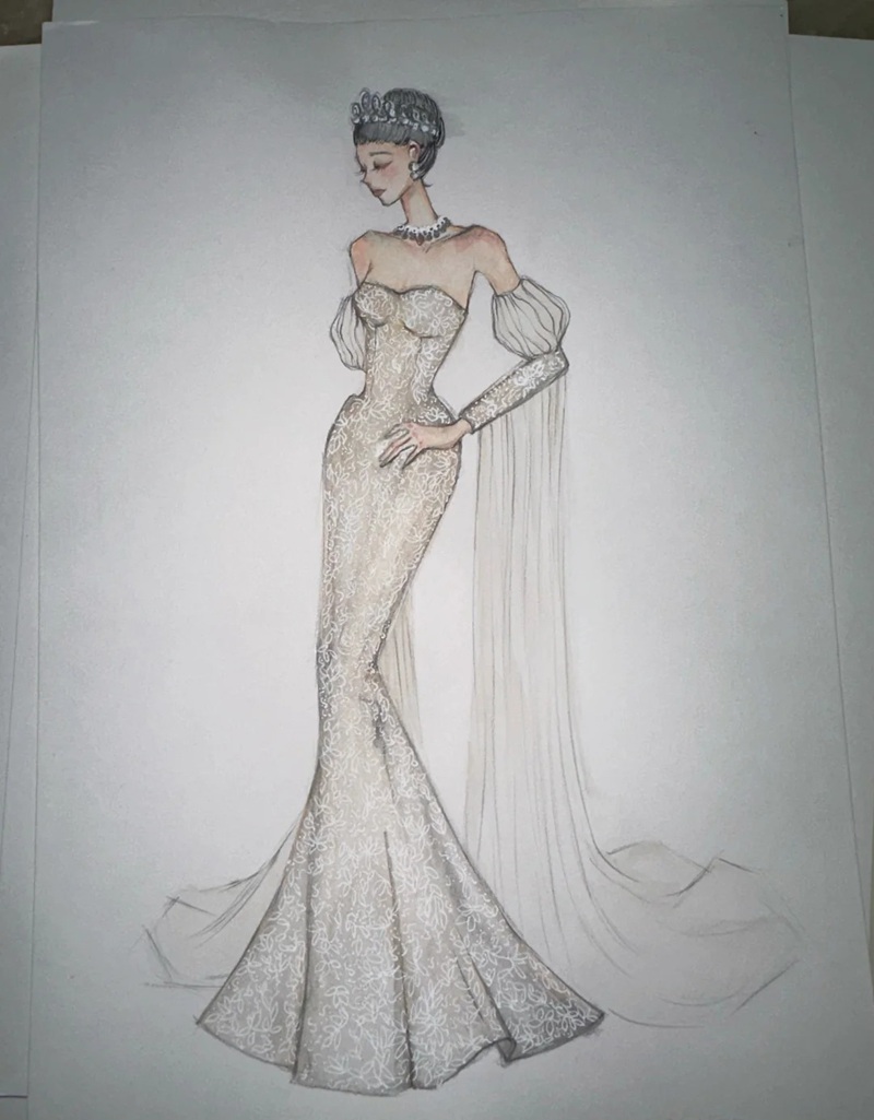 vẽ váy cưới 12