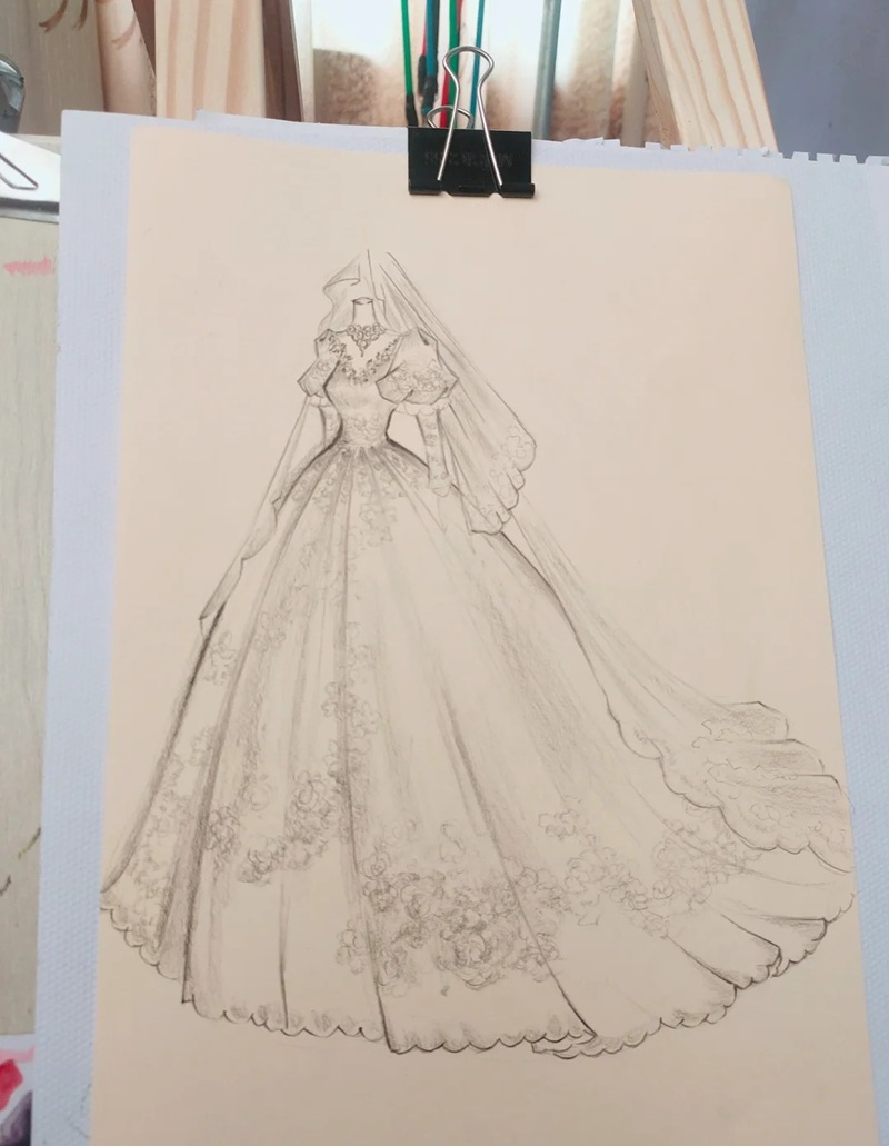vẽ váy cưới 17