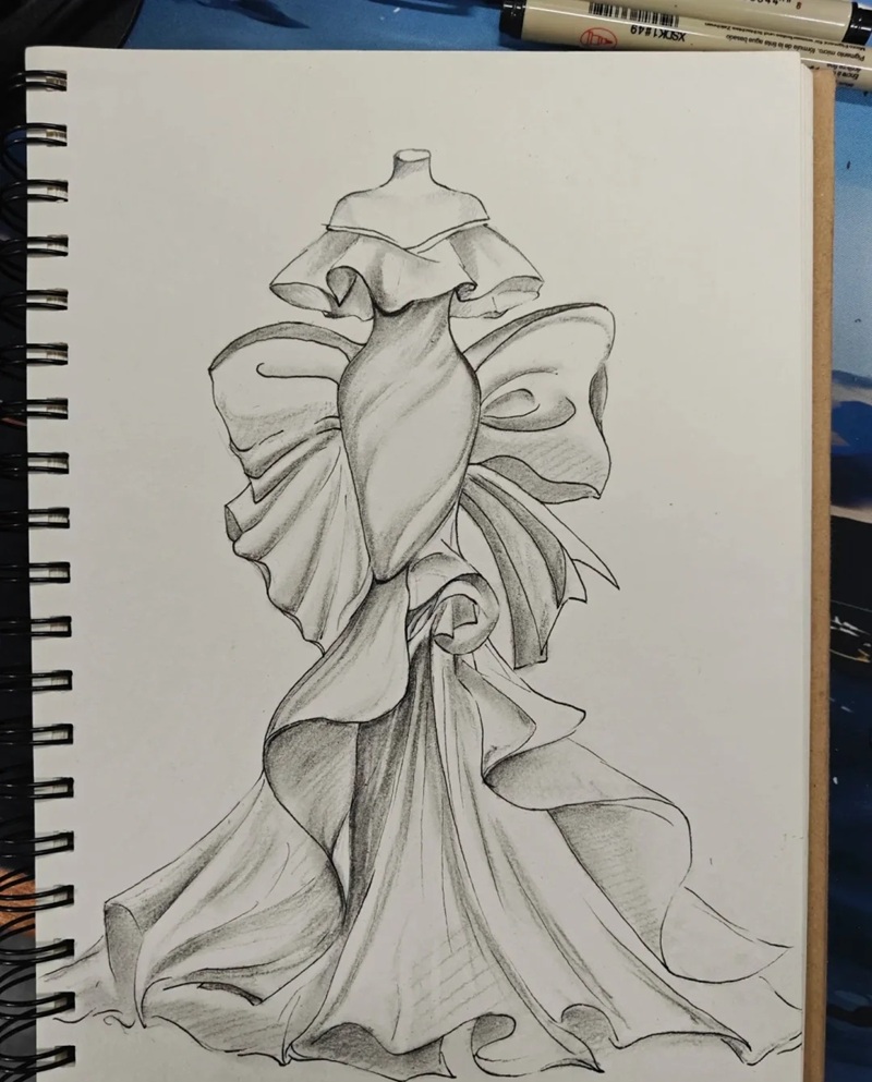 vẽ váy cưới 2