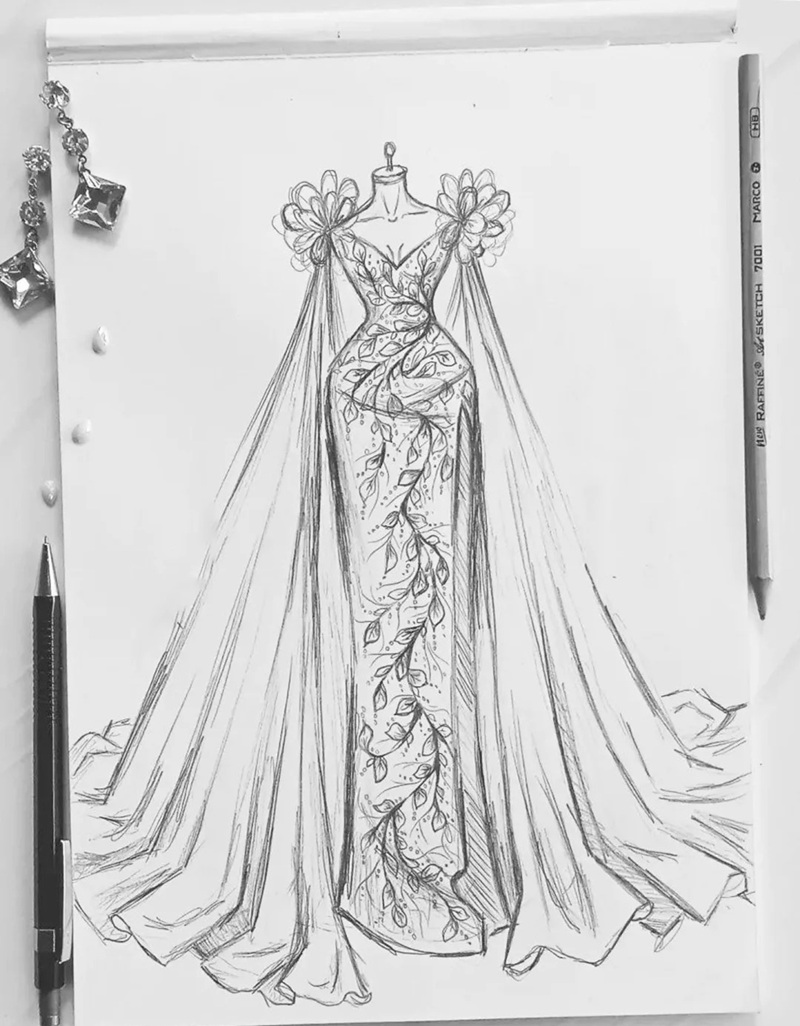 vẽ váy cưới 20