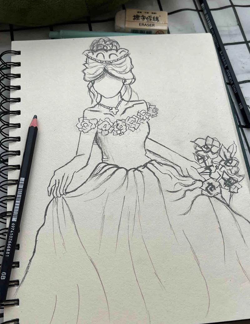 vẽ váy cưới 23