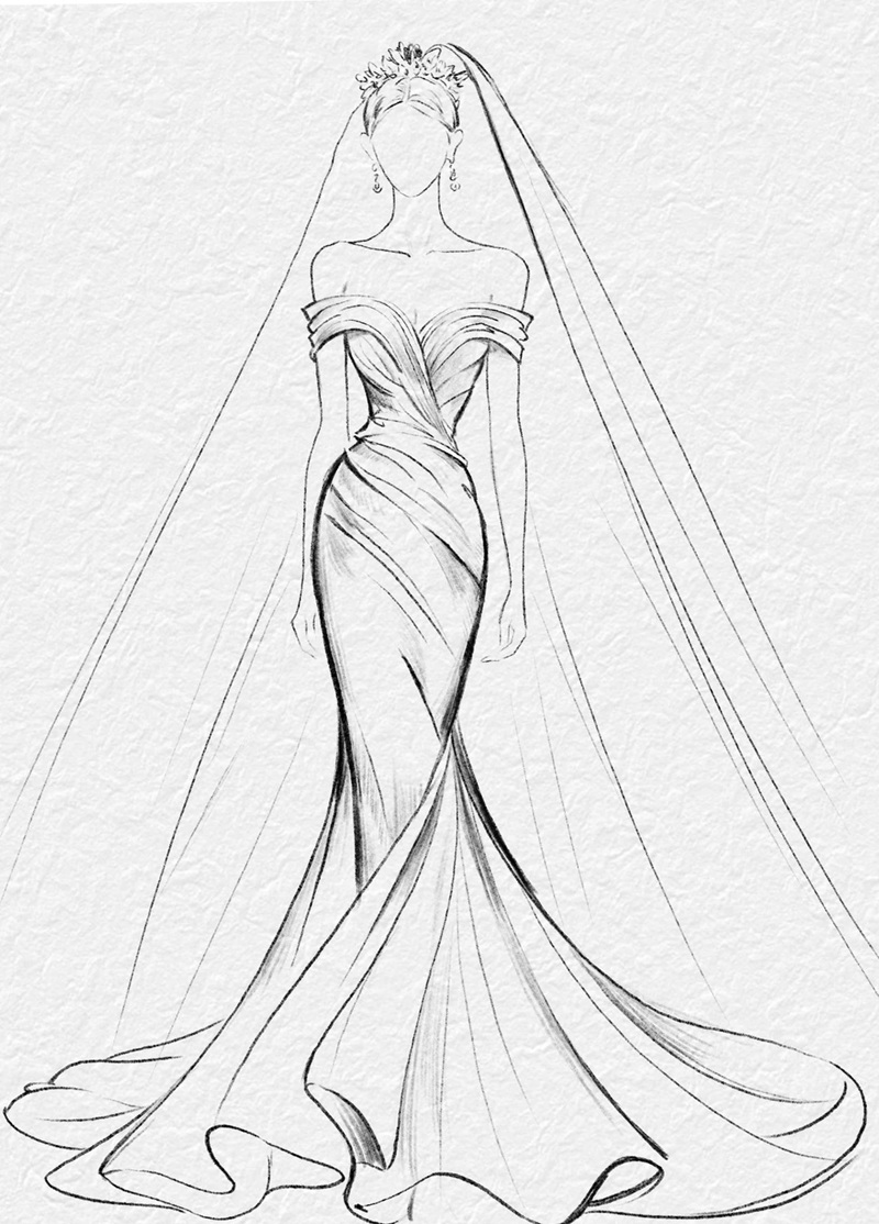 vẽ váy cưới 26