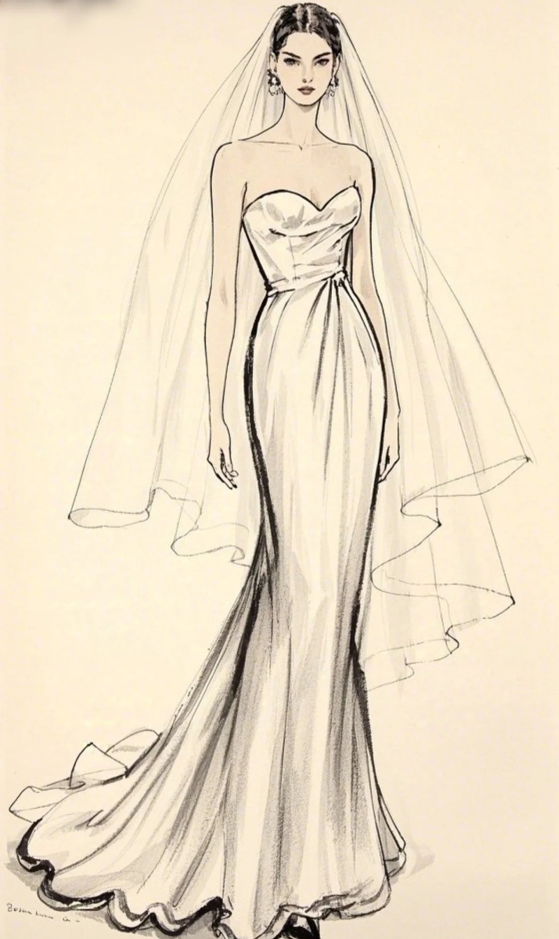 vẽ váy cưới 30