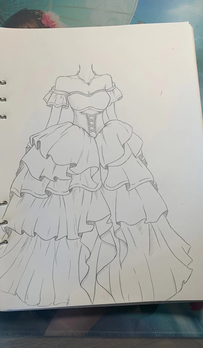 vẽ váy cưới 33