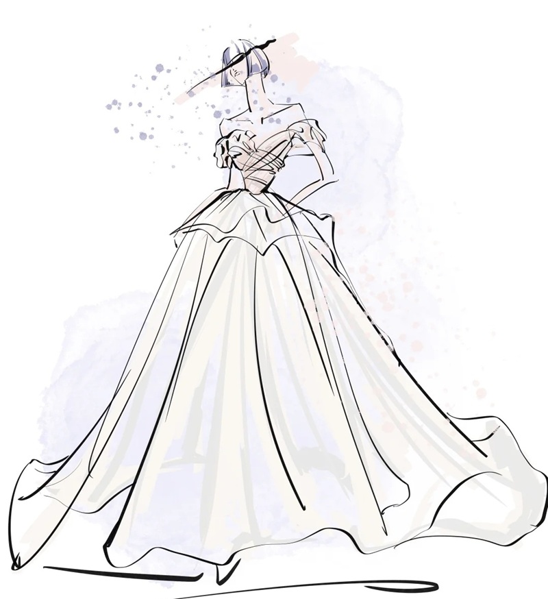 vẽ váy cưới 35