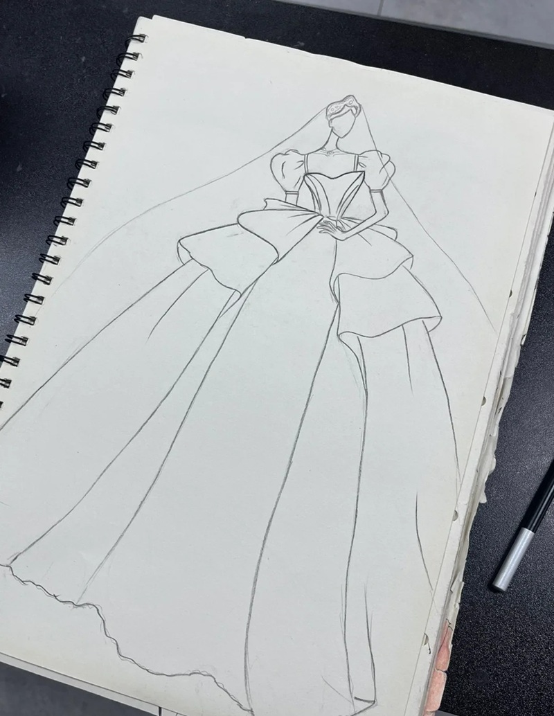 vẽ váy cưới 36