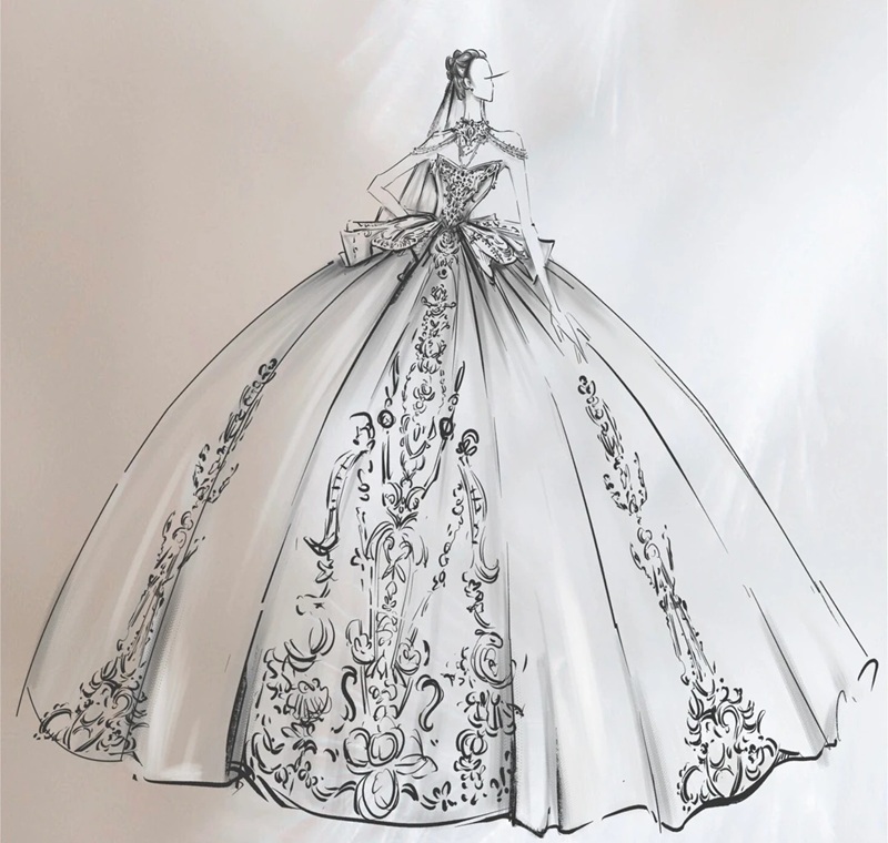 vẽ váy cưới 37