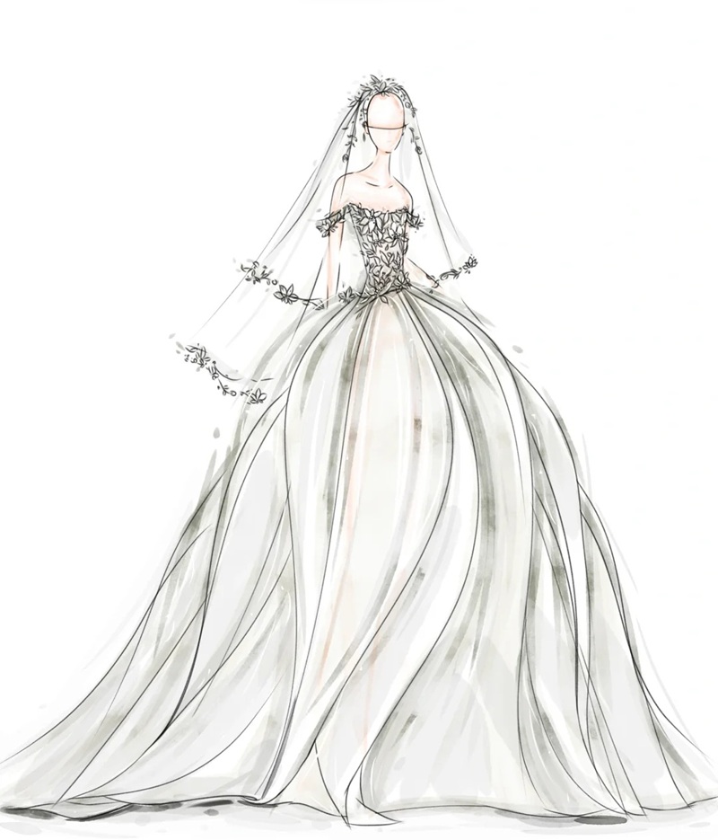 vẽ váy cưới 7