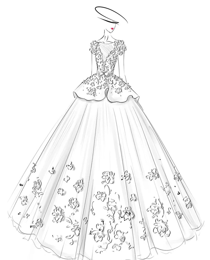 vẽ váy cưới 8