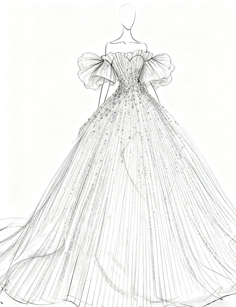 vẽ váy cưới 9