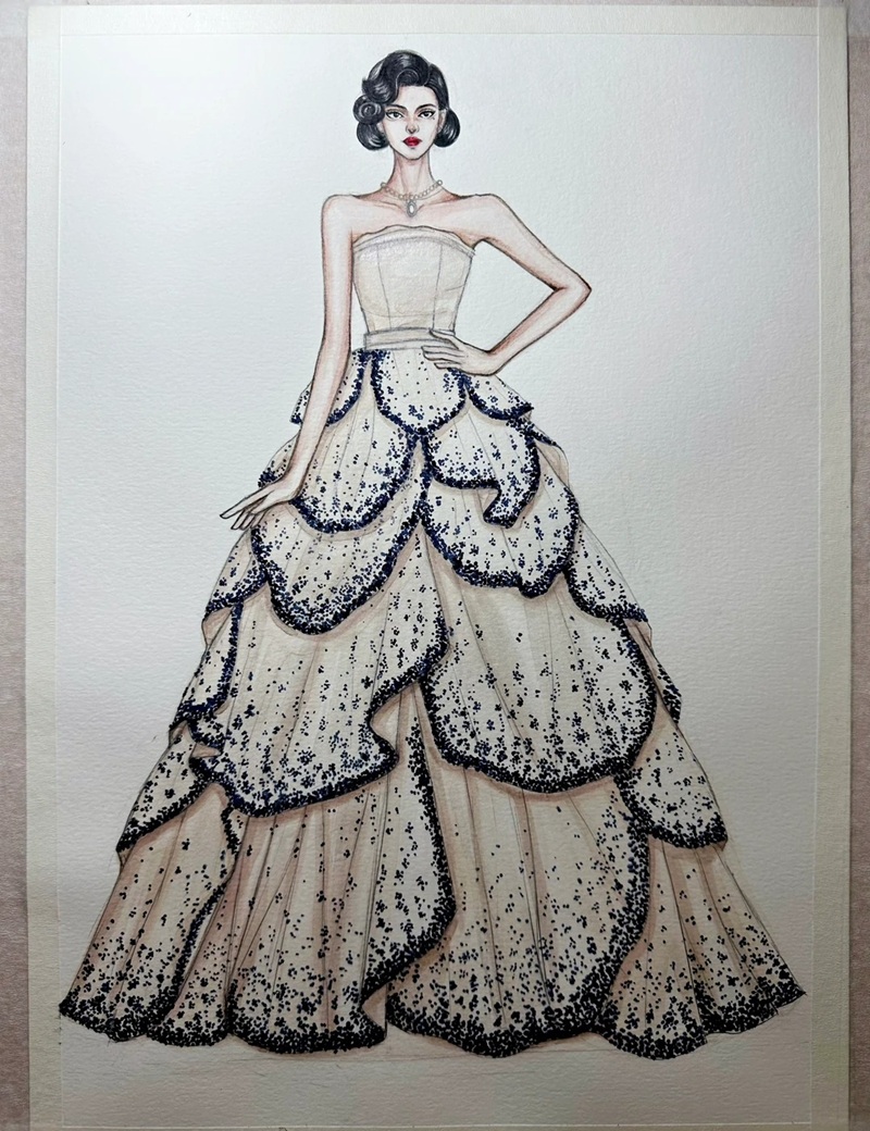 vẽ váy dạ hội 19