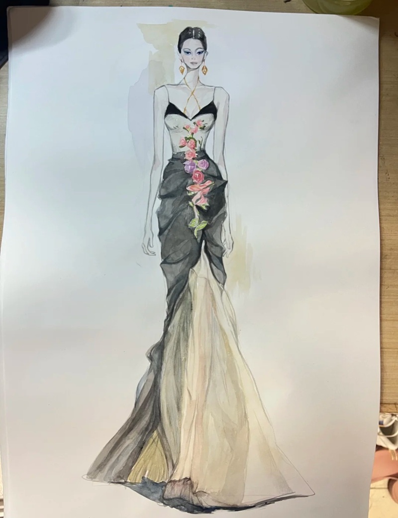 vẽ váy dạ hội 20