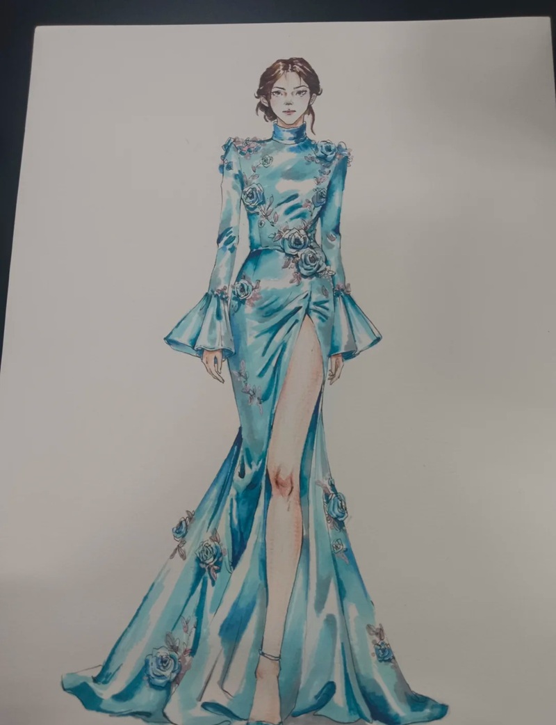 vẽ váy dạ hội 21