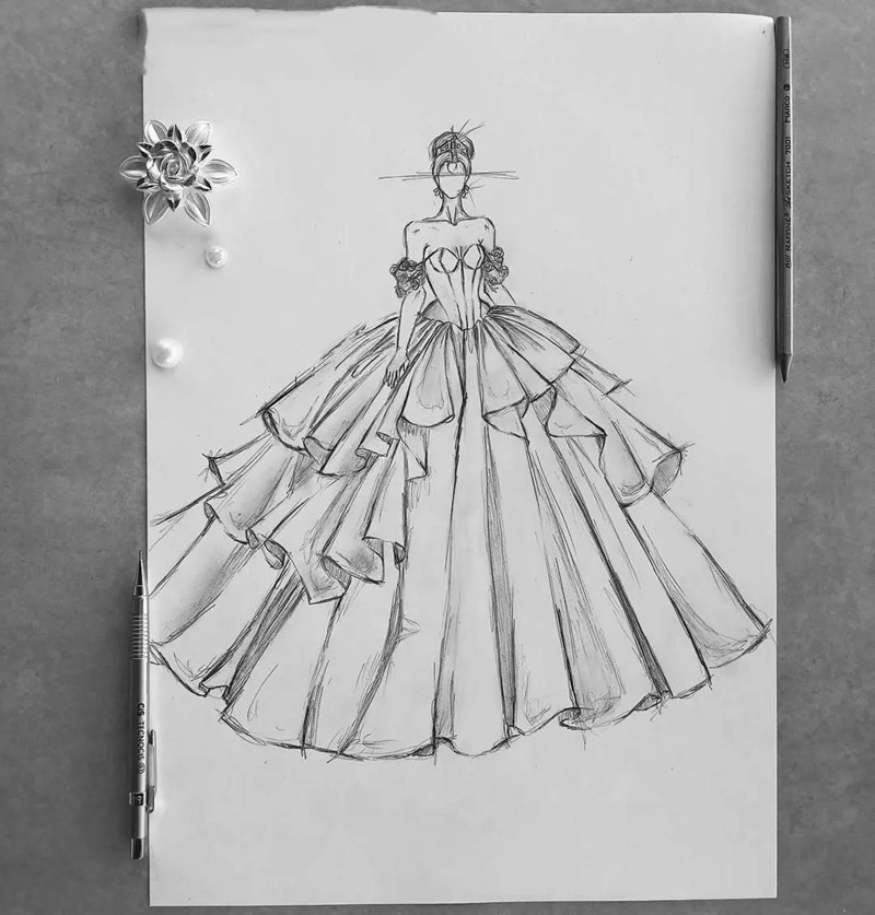 vẽ váy dạ hội 24