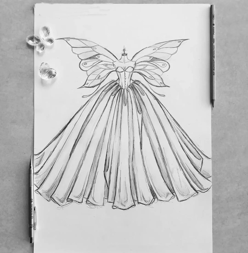 vẽ váy dạ hội 25