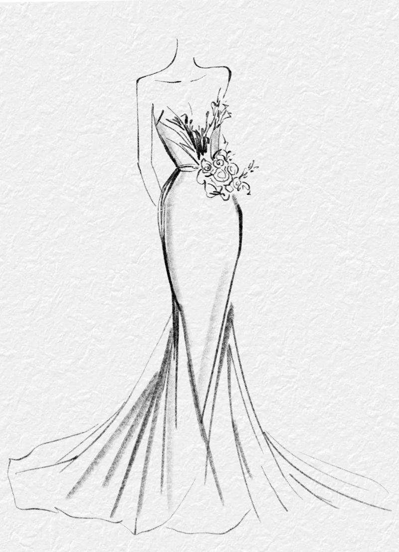 vẽ váy dạ hội 29