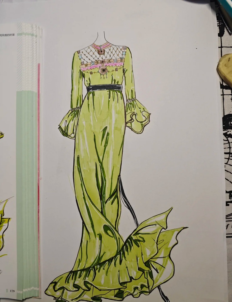 vẽ váy dạ hội 36