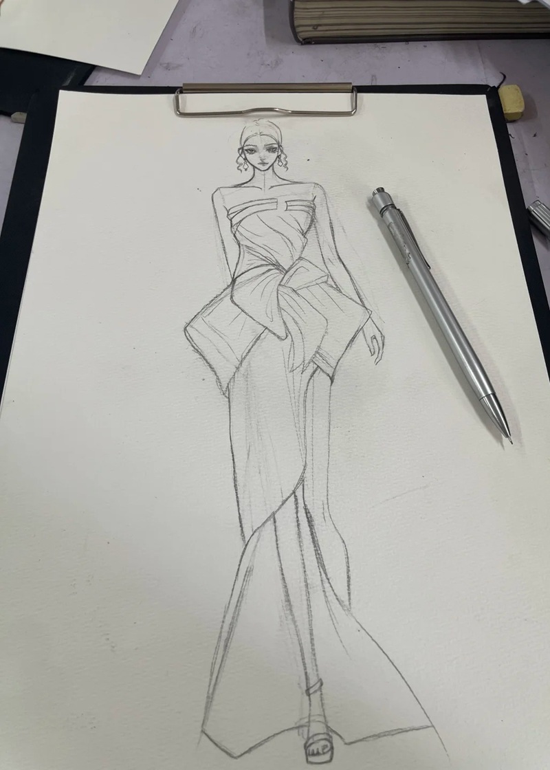 vẽ váy dạ hội 4