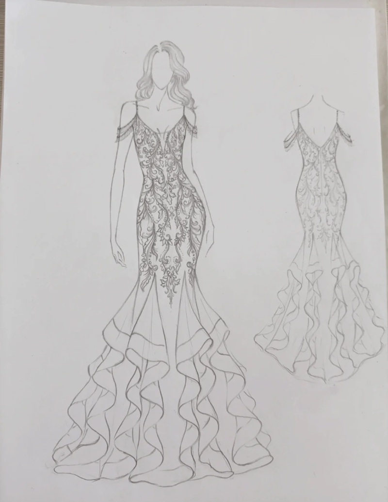 vẽ váy dạ hội 5