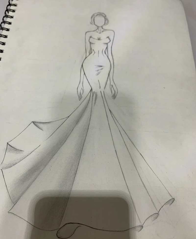 vẽ váy dạ hội 6